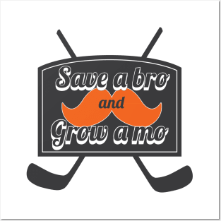 Save a Bro - Grow a Mo (Men's Health) Posters and Art